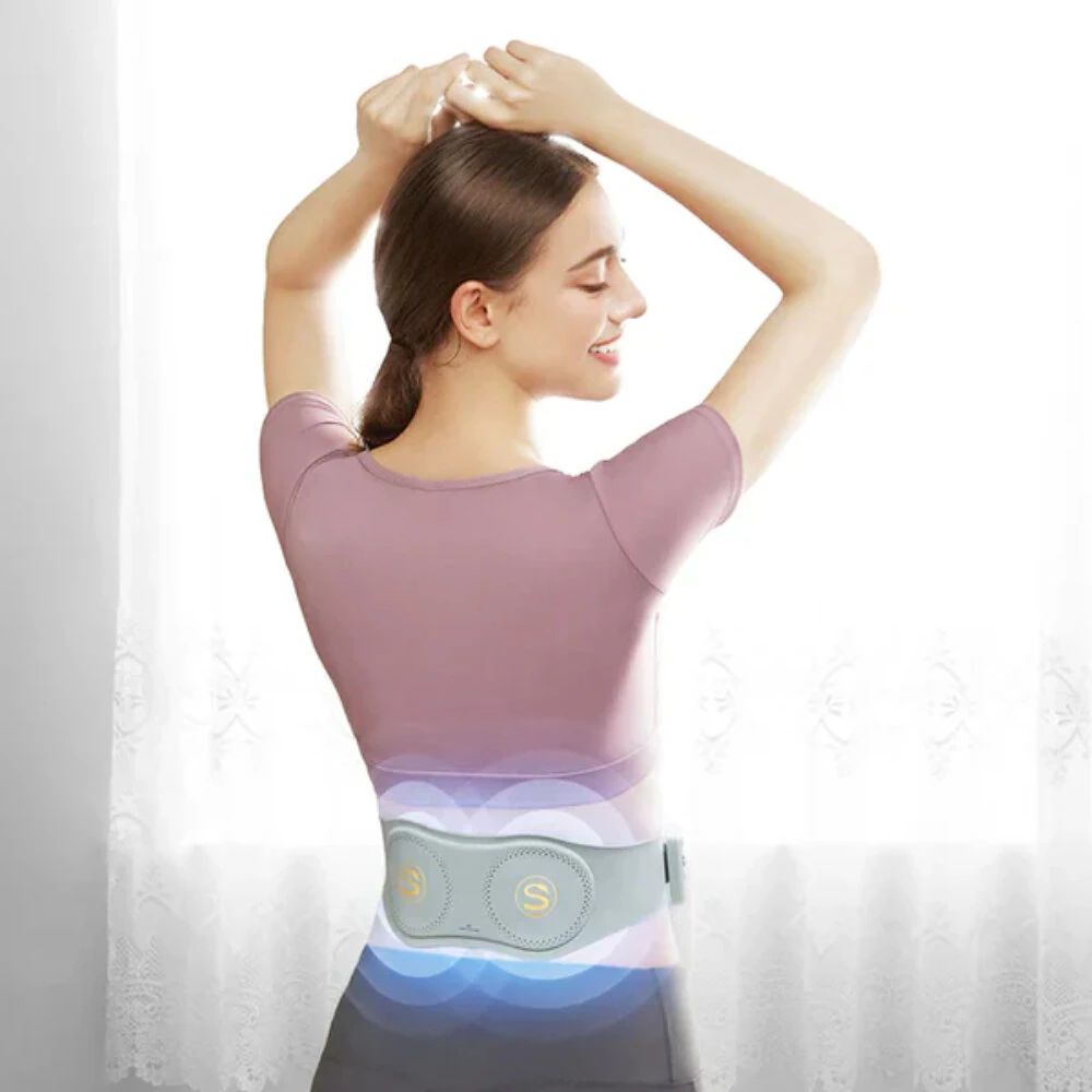 (image for) SKG W7 Waist Massager 6 Modes 9 Intensity Levels TENS Pulse Heat Therapy Lightweight Portable Waist Massager Belt